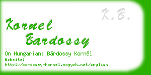 kornel bardossy business card