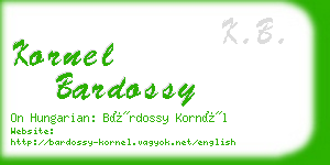 kornel bardossy business card
